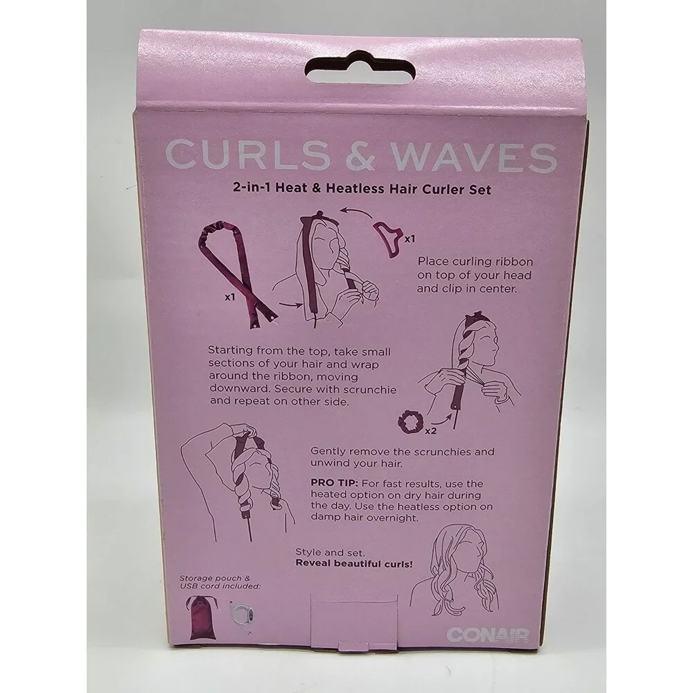 Conair2-in-1 Heat & Heatless Hair Curler Set